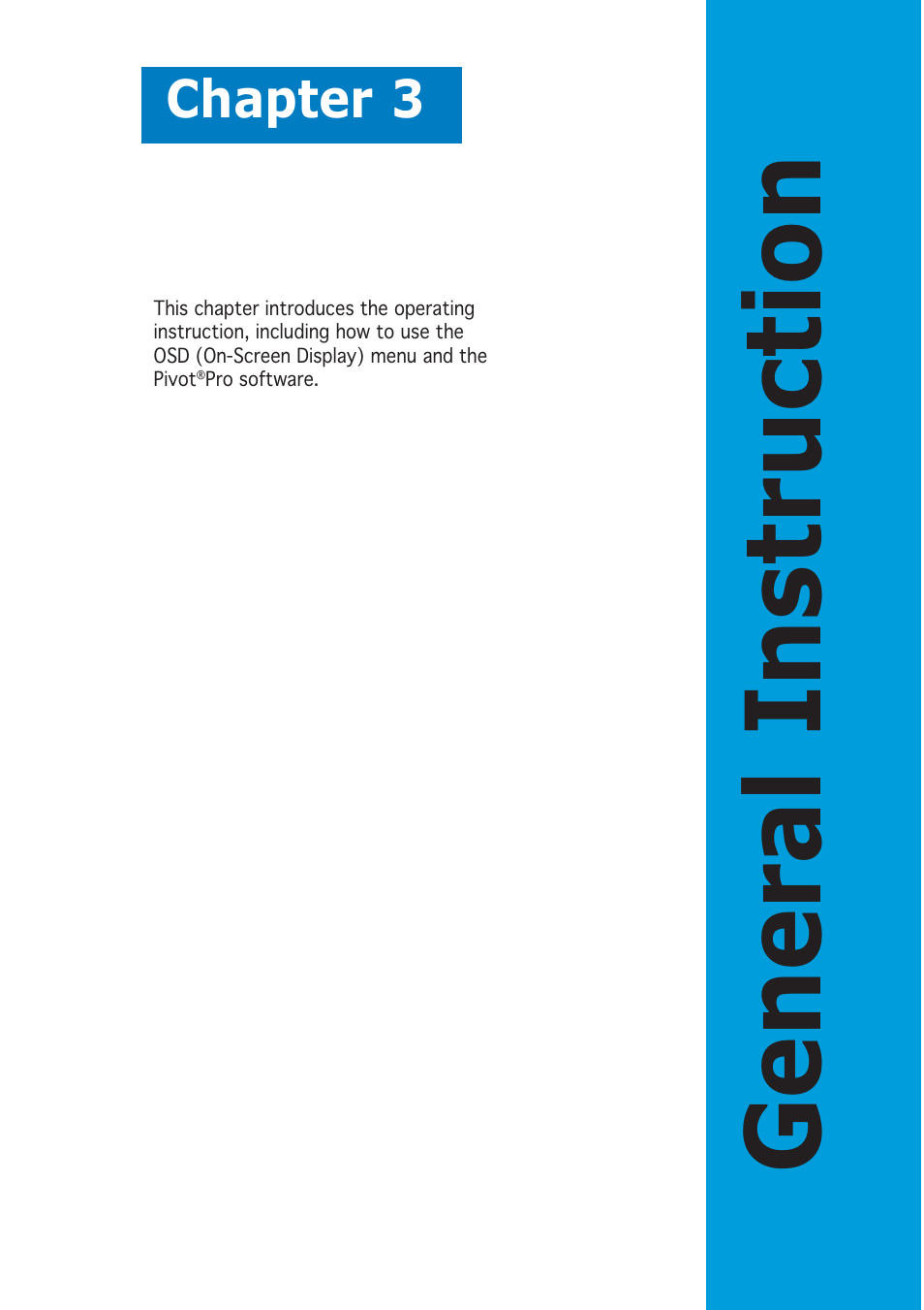 General instruction, Chapter 3 | Asus PW191S User Manual | Page 21 / 34