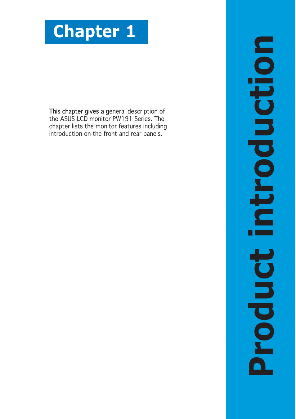Product introduction | Asus PW191S User Manual | Page 9 / 34
