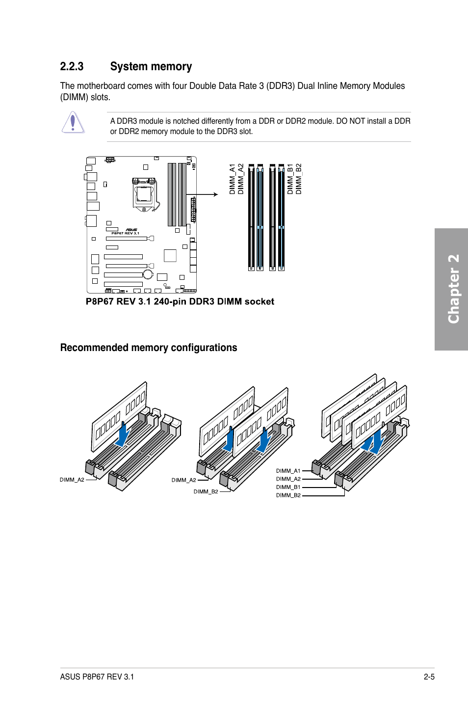 System memory -5, Chapter 2 | Asus P8P67 (REV 3.1) User Manual | Page 23 / 136