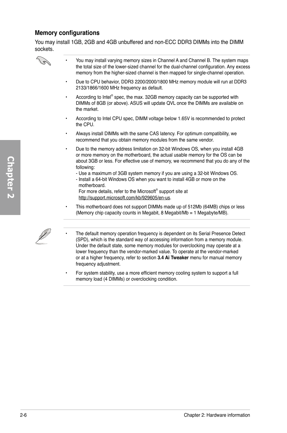 Chapter 2 | Asus P8P67 (REV 3.1) User Manual | Page 24 / 136