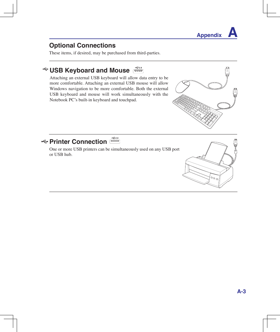 Optional connections, Connections | Asus F5Z User Manual | Page 55 / 85