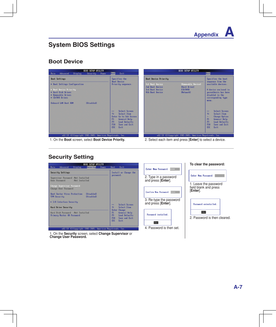 System bios settings | Asus F5Z User Manual | Page 59 / 85