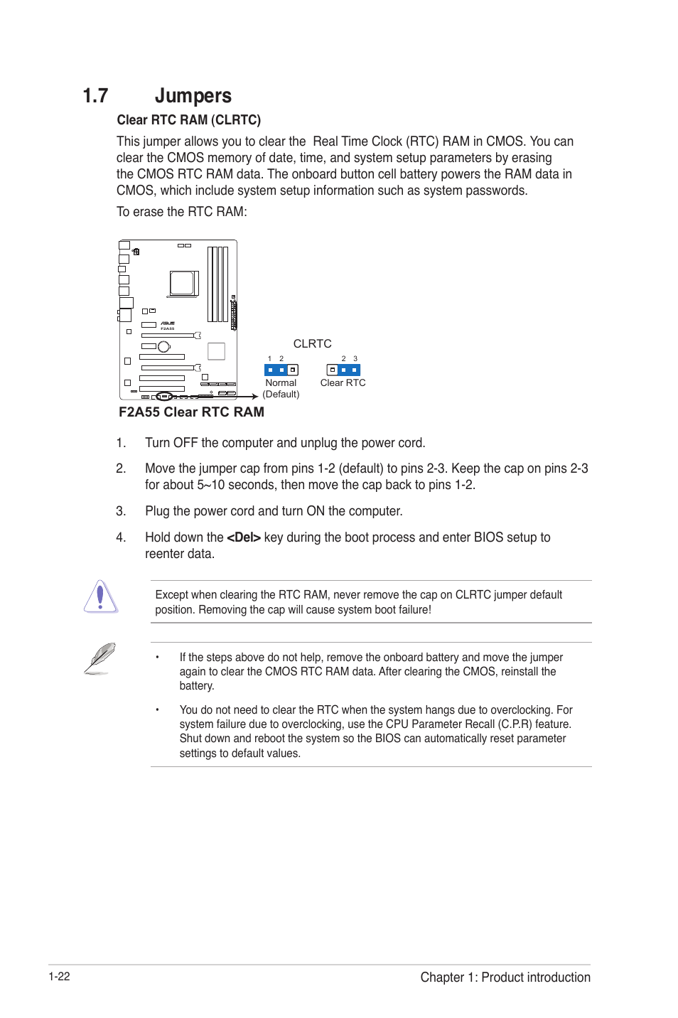 7 jumpers, 7 jumpers -22 | Asus F2A55 User Manual | Page 34 / 82