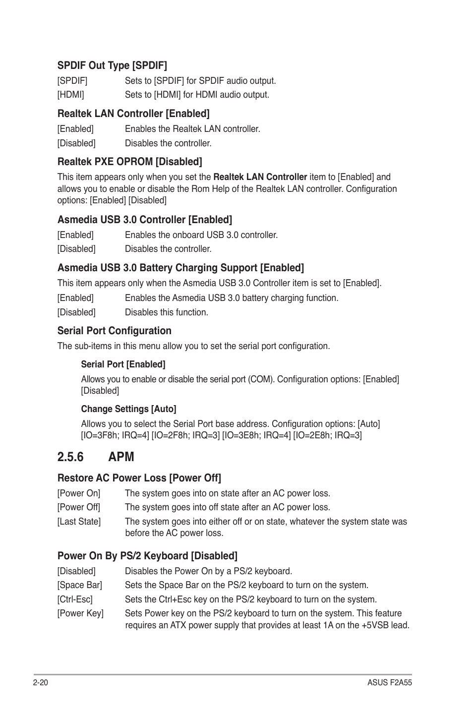 6 apm, Apm -20 | Asus F2A55 User Manual | Page 66 / 82