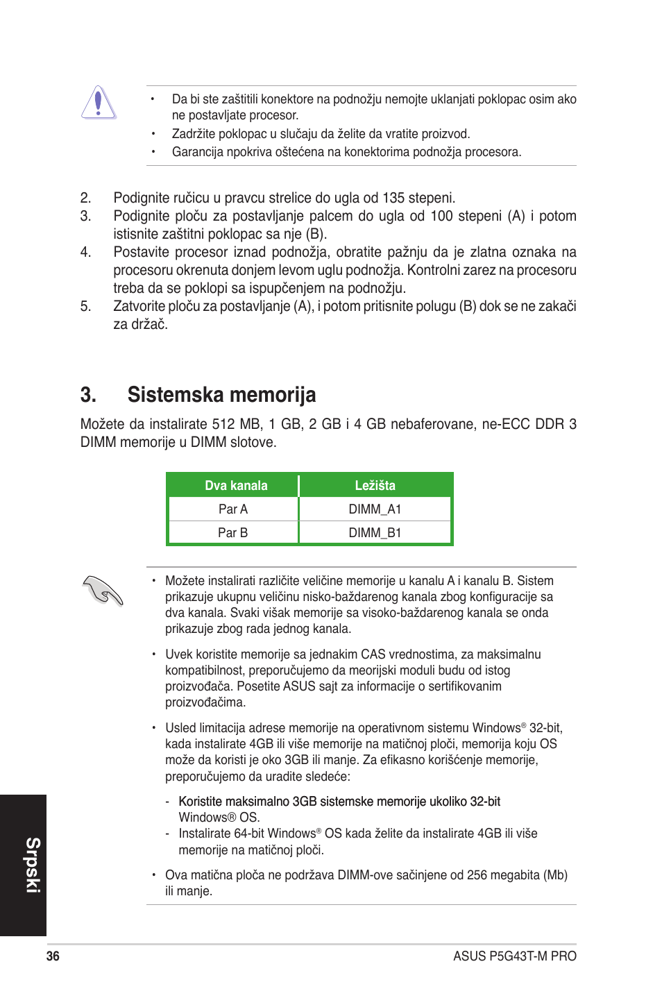 Srpski | Asus P5G43T-M PRO User Manual | Page 36 / 42