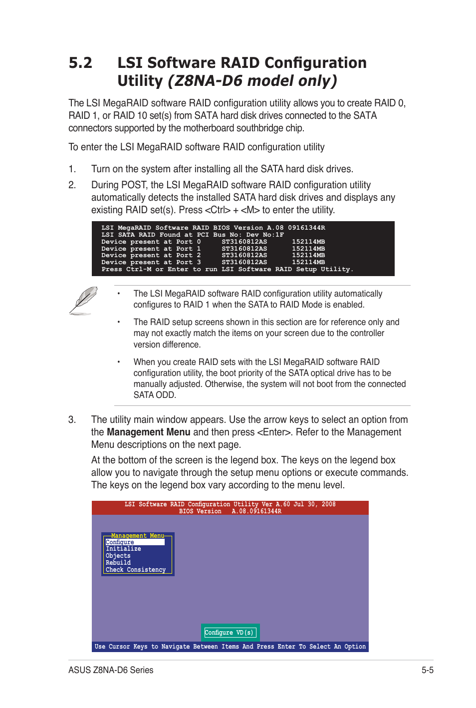 Z8na-d6 model only), 2 lsi software raid configuration utility | Asus Z8NA-D6C User Manual | Page 107 / 168