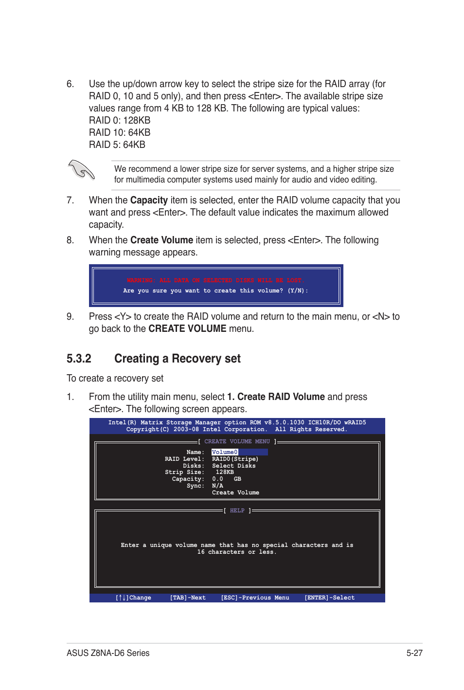 2 creating a recovery set | Asus Z8NA-D6C User Manual | Page 129 / 168