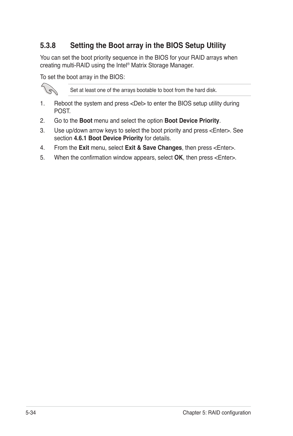 8 setting the boot array in the bios setup utility | Asus Z8NA-D6C User Manual | Page 136 / 168