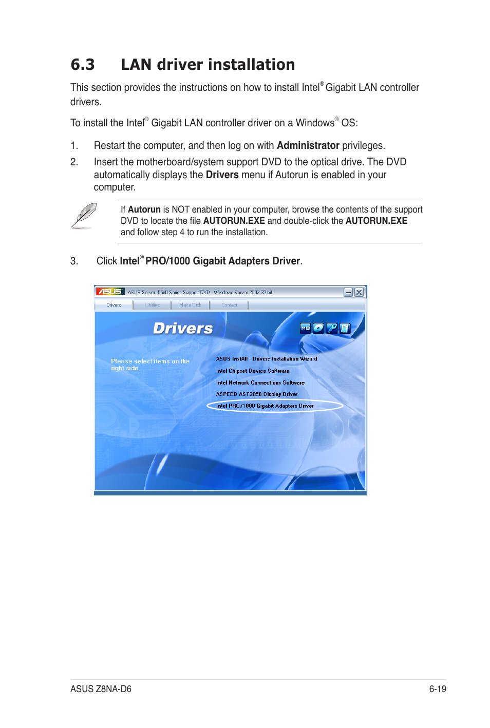 3 lan driver installation | Asus Z8NA-D6C User Manual | Page 155 / 168