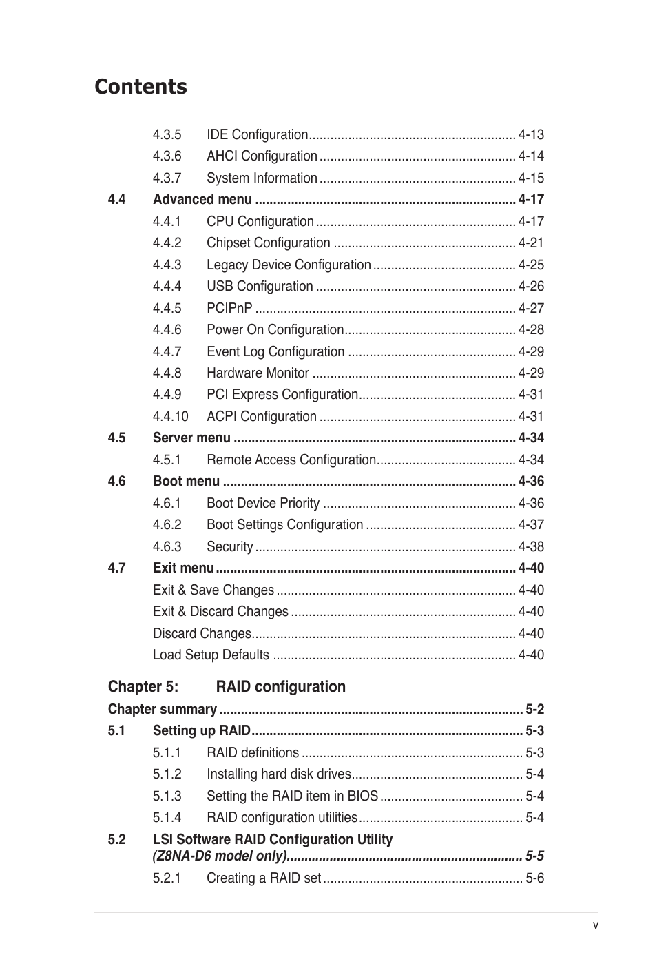 Asus Z8NA-D6C User Manual | Page 5 / 168