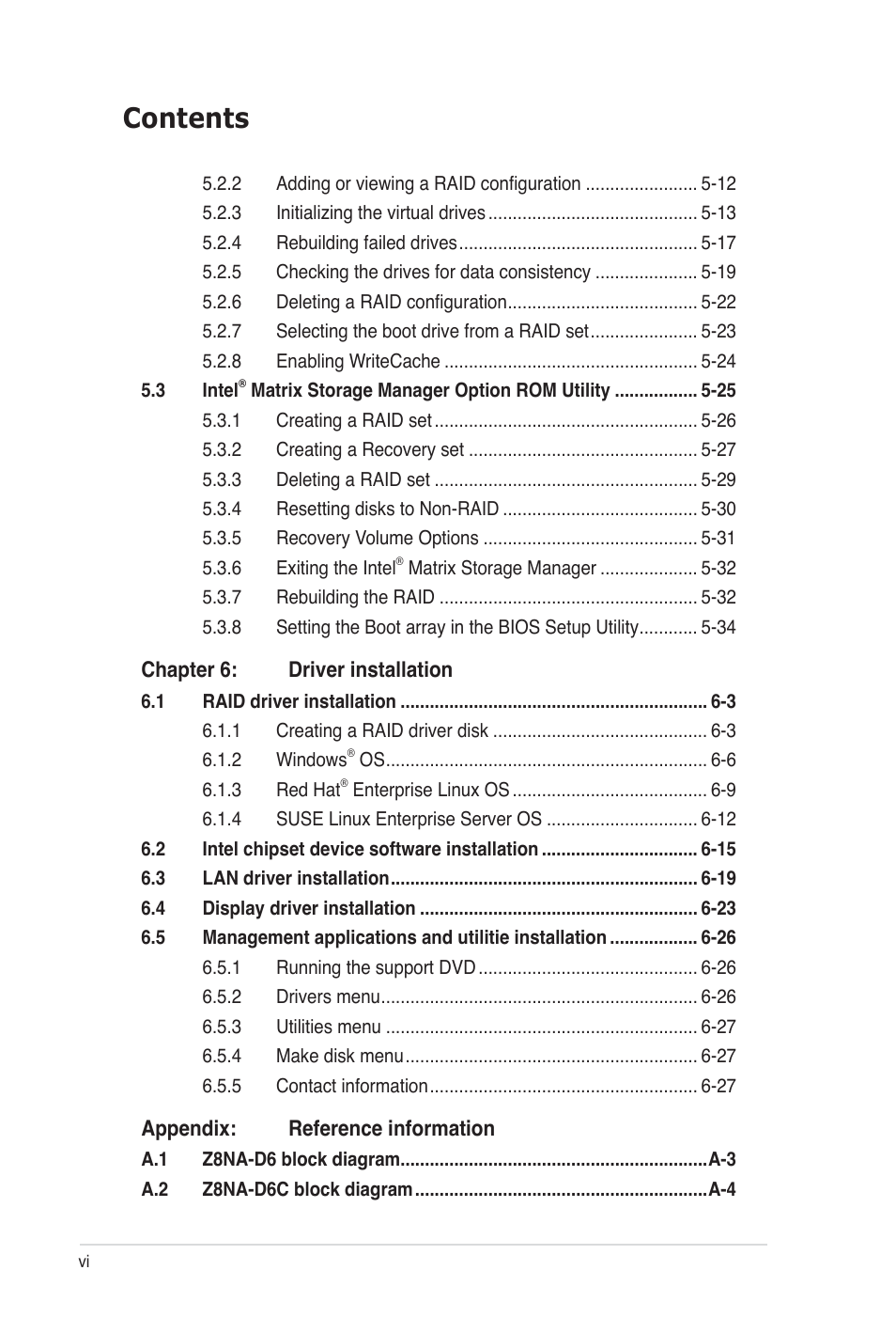 Asus Z8NA-D6C User Manual | Page 6 / 168