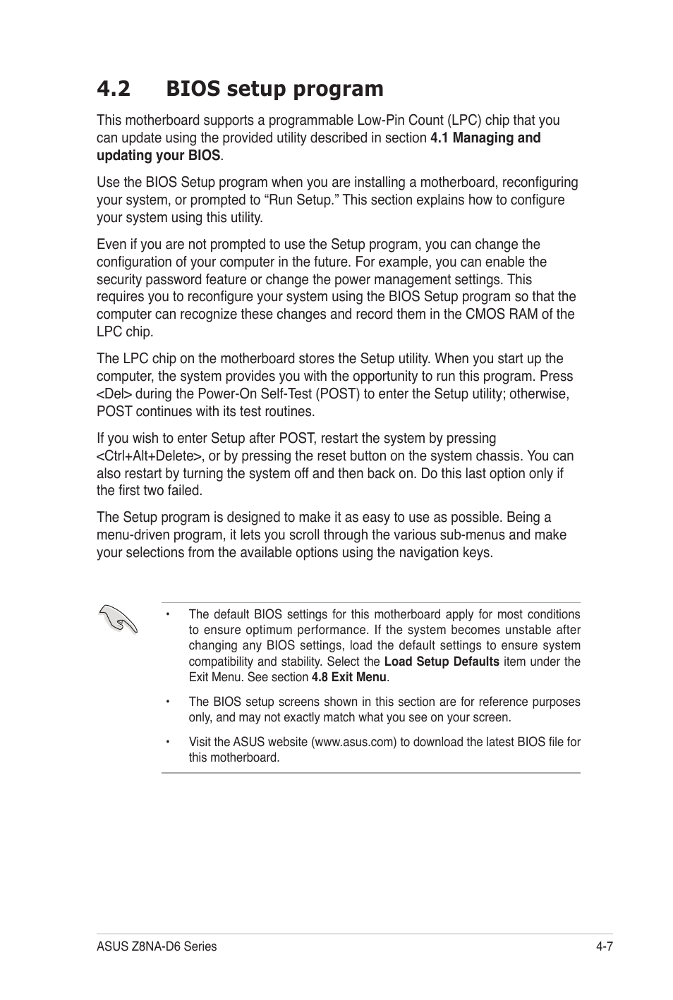 2 bios setup program | Asus Z8NA-D6C User Manual | Page 69 / 168