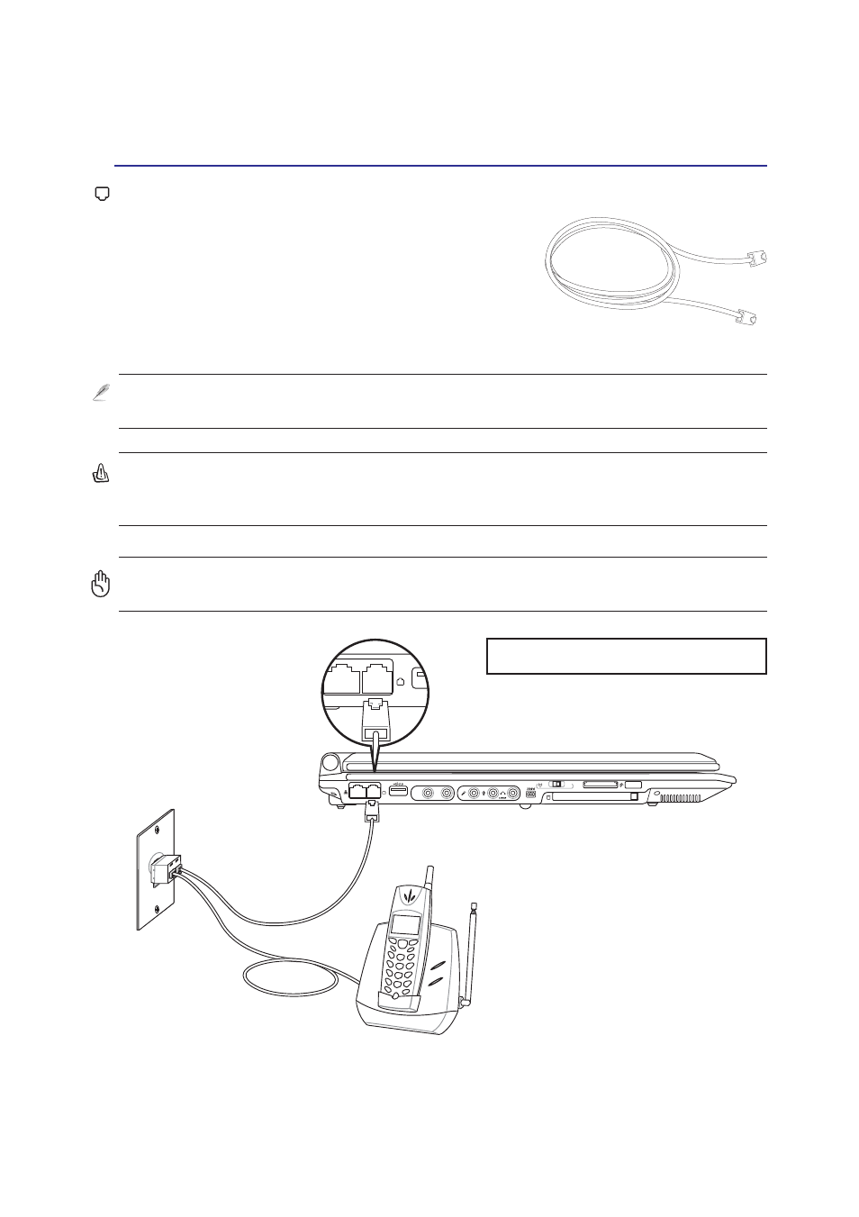 Modem connection | Asus Z83V User Manual | Page 43 / 74