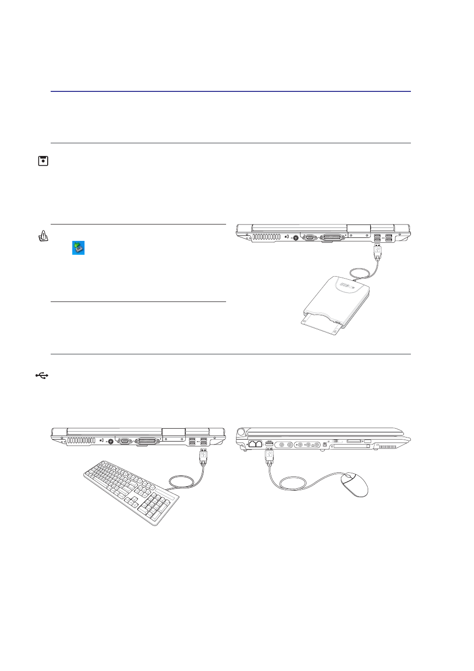 Optional accessories (cont.), Usb floppy disk drive, Usb keyboard and mouse | Asus Z83V User Manual | Page 54 / 74