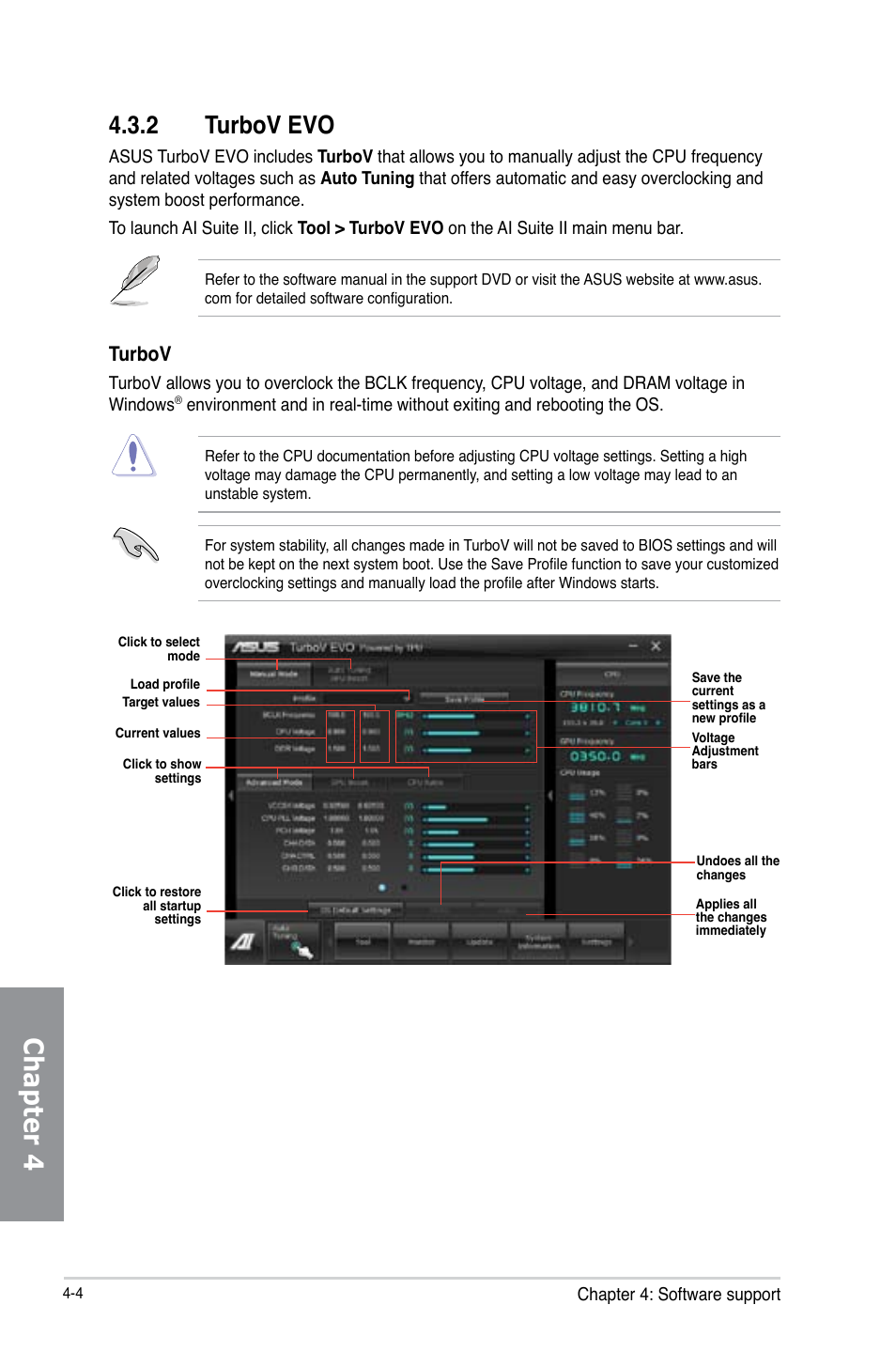 2 turbov evo, Turbov evo -4, Chapter 4 | Turbov | Asus P8Z77-V LK2 User Manual | Page 102 / 156