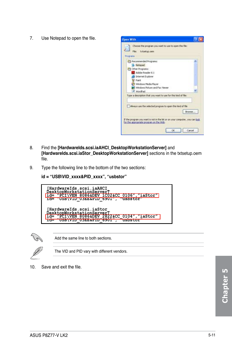 Chapter 5 | Asus P8Z77-V LK2 User Manual | Page 133 / 156