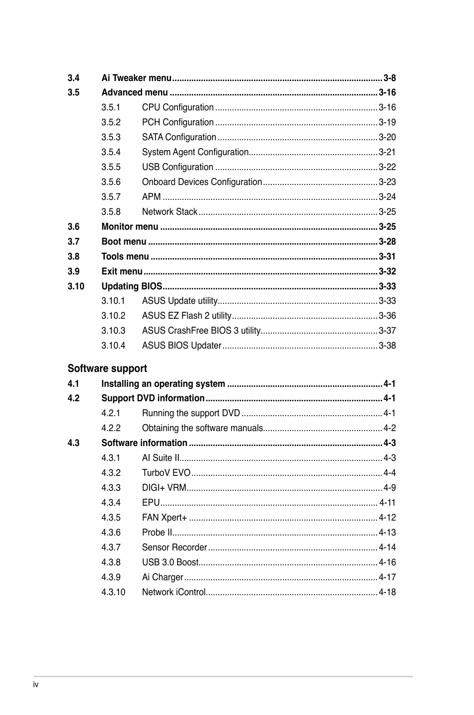 Asus P8Z77-V LK2 User Manual | Page 4 / 156