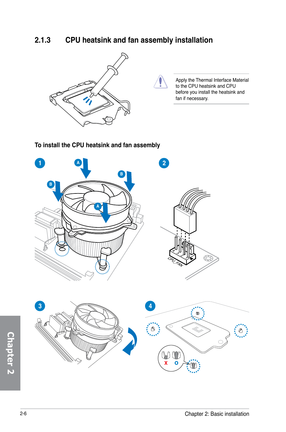 3 cpu heatsink and fan assembly installation, Cpu heatsink and fan assembly installation -6, Chapter 2 | Asus P8Z77-V LK2 User Manual | Page 48 / 156