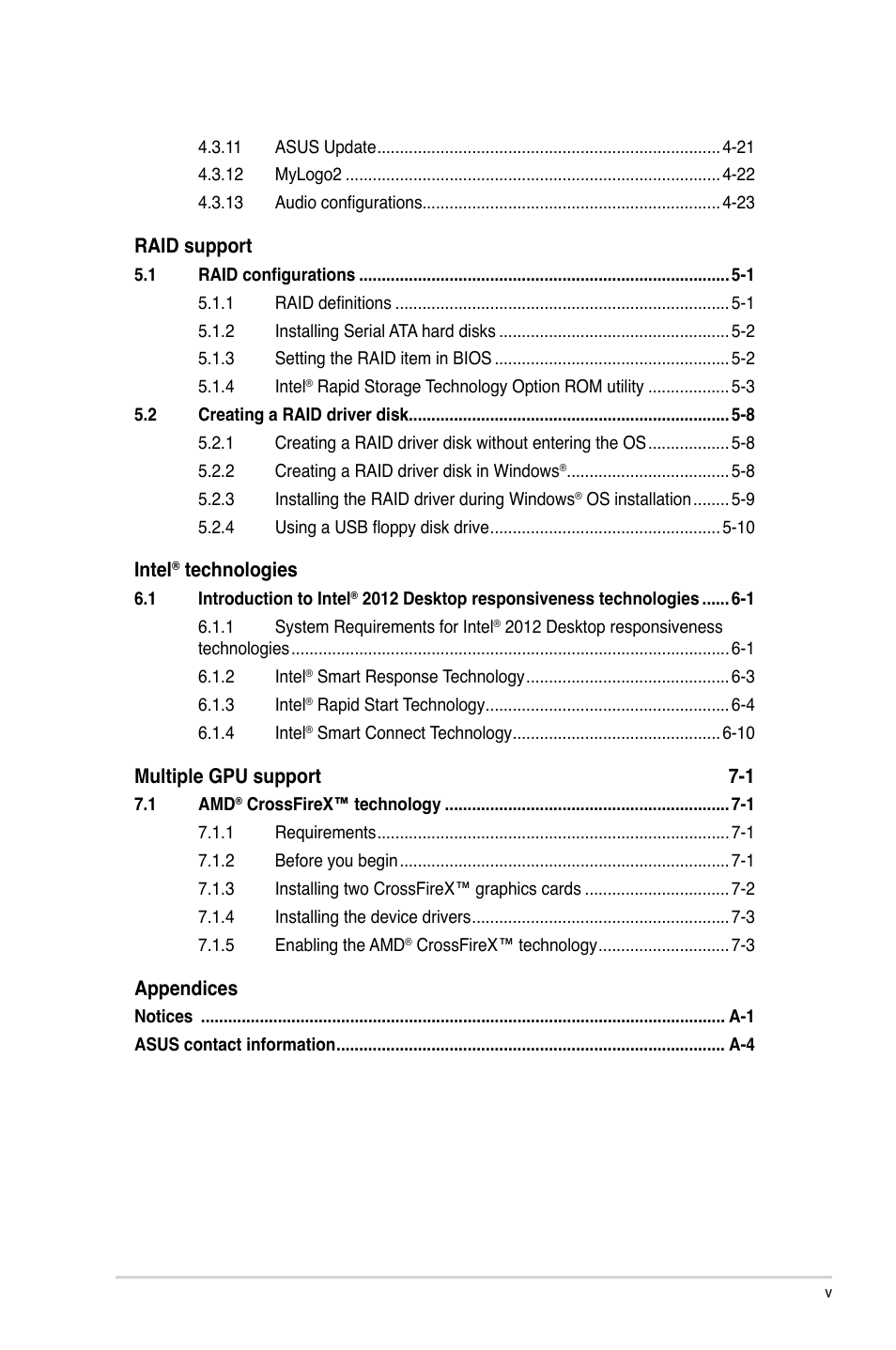 Asus P8Z77-V LK2 User Manual | Page 5 / 156