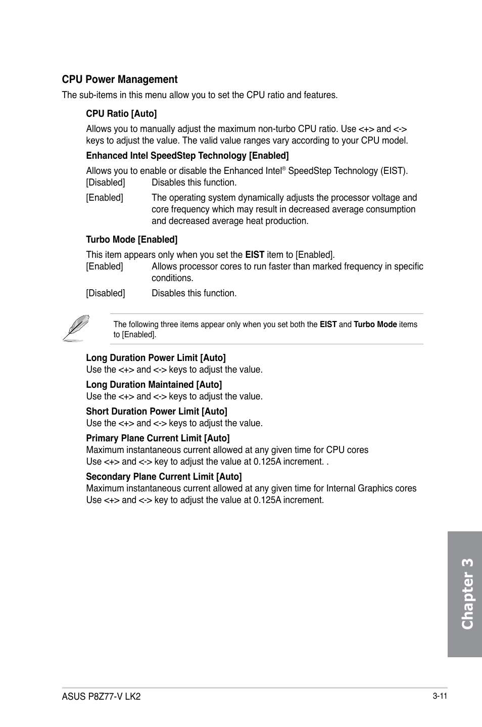 Chapter 3 | Asus P8Z77-V LK2 User Manual | Page 69 / 156