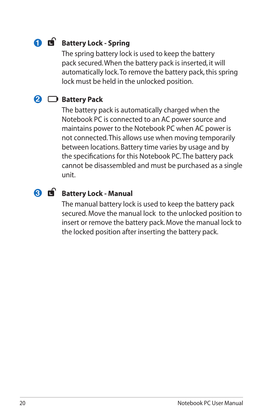 Asus X32VM User Manual | Page 20 / 110