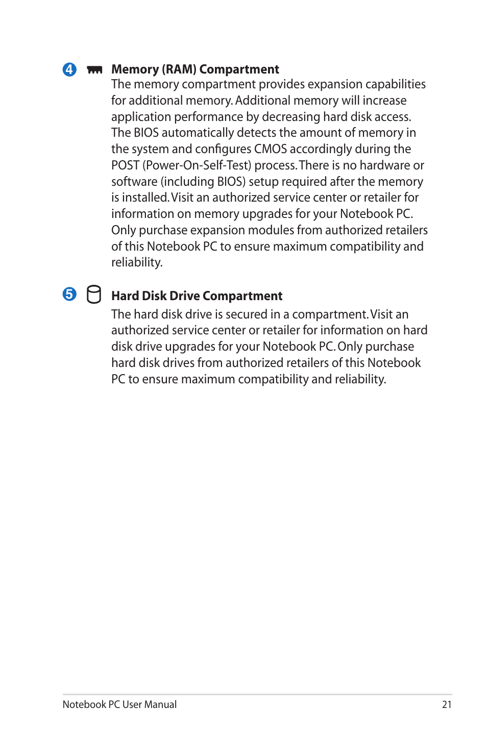 Asus X32VM User Manual | Page 21 / 110