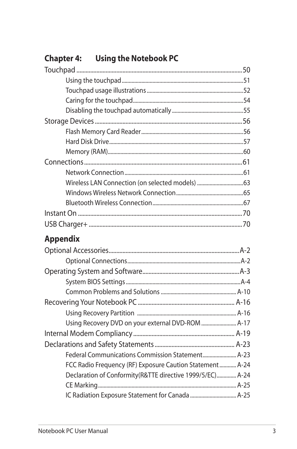 Asus X32VM User Manual | Page 3 / 110