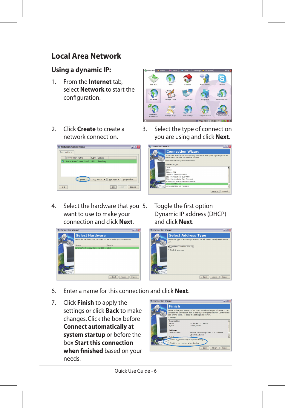 Local area network | Asus Eee PC 701SD/Linux User Manual | Page 6 / 8