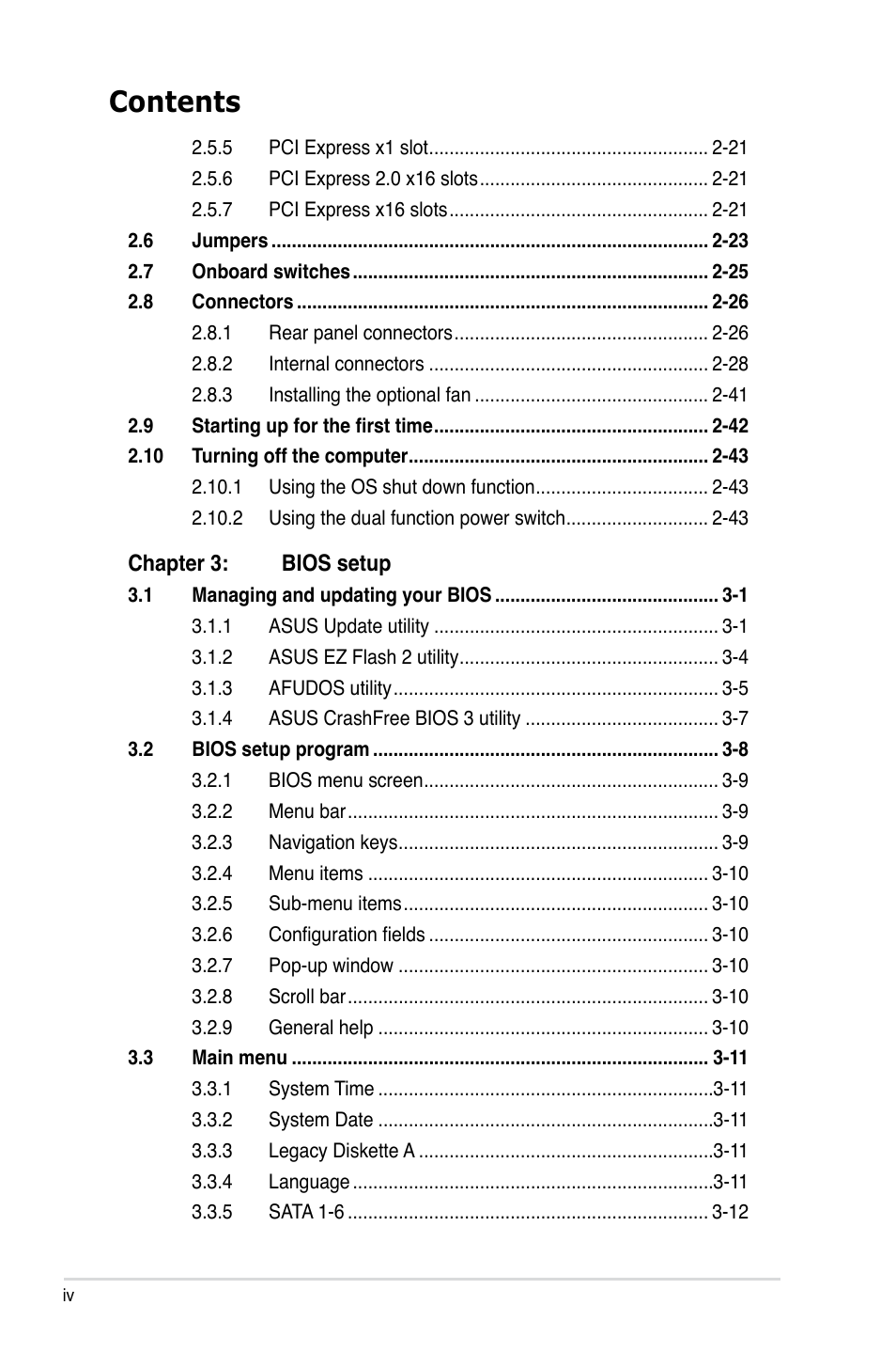 Asus P5Q Premium User Manual | Page 4 / 196