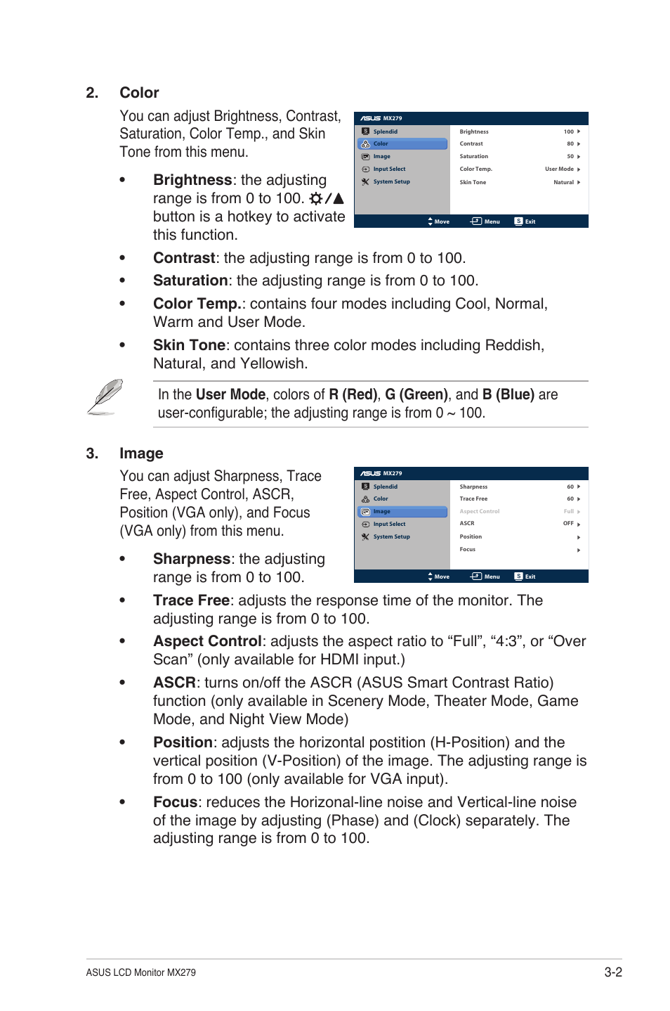 Asus MX279H User Manual | Page 18 / 23