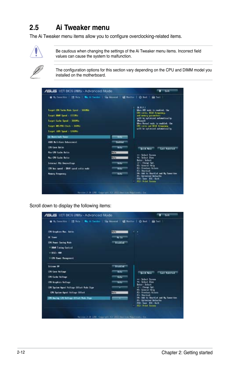 5 ai tweaker menu | Asus Z87-K User Manual | Page 39 / 74