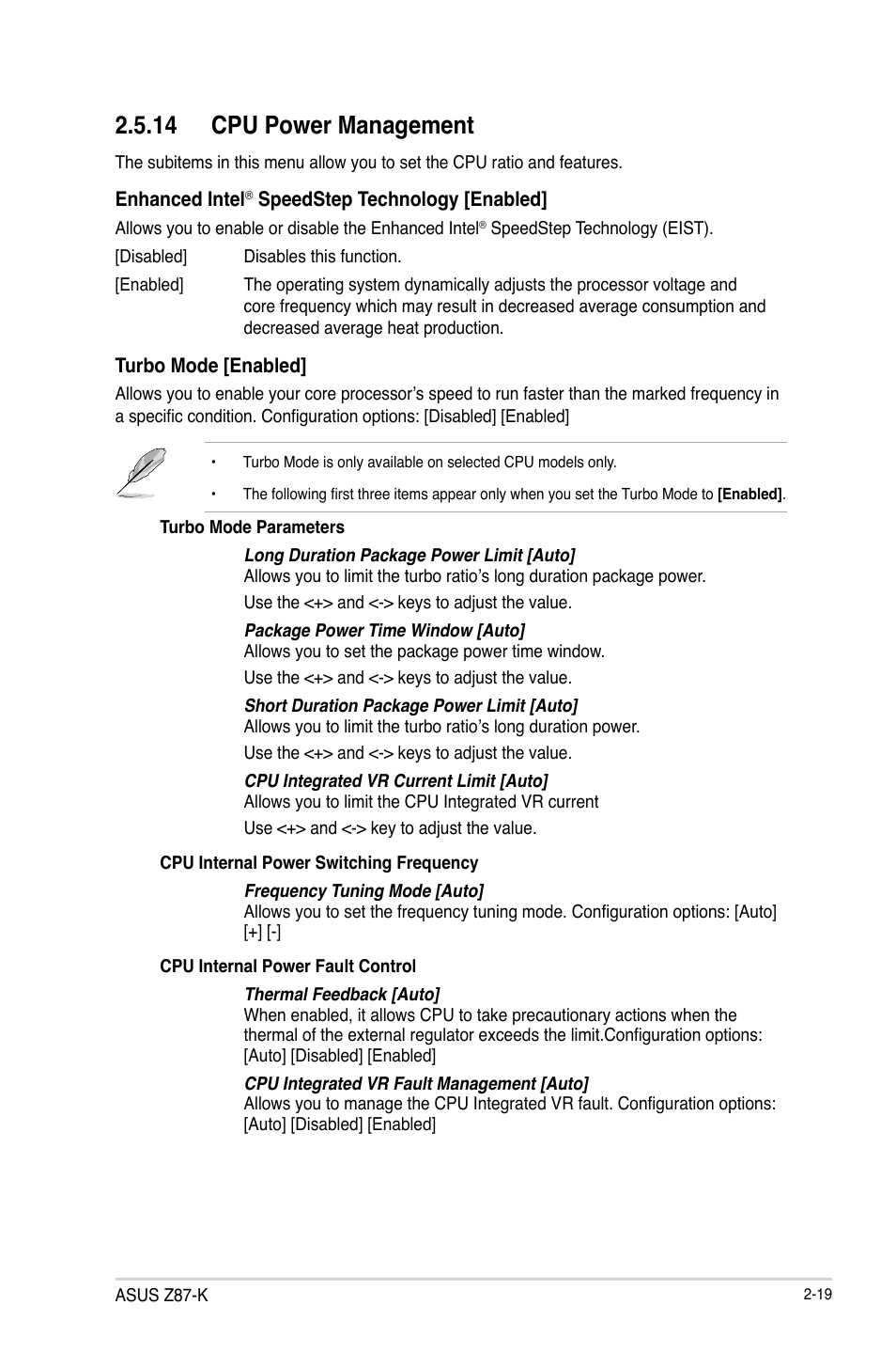 14 cpu power management | Asus Z87-K User Manual | Page 46 / 74