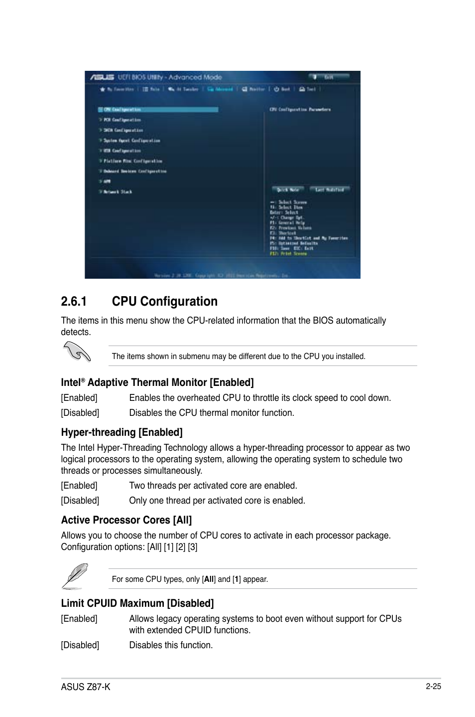 1 cpu configuration | Asus Z87-K User Manual | Page 52 / 74