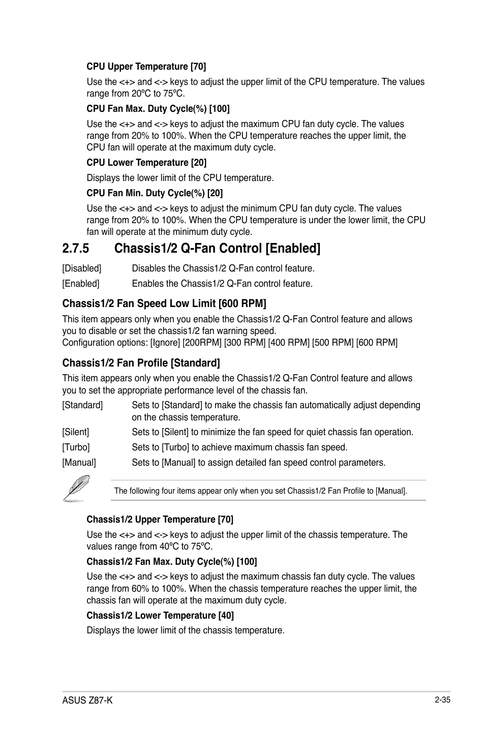 5 chassis1/2 q-fan control [enabled | Asus Z87-K User Manual | Page 62 / 74