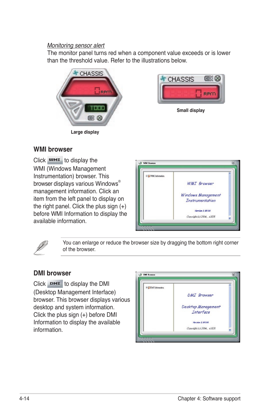 Wmi browser, Dmi browser | Asus P6TD Deluxe User Manual | Page 130 / 178