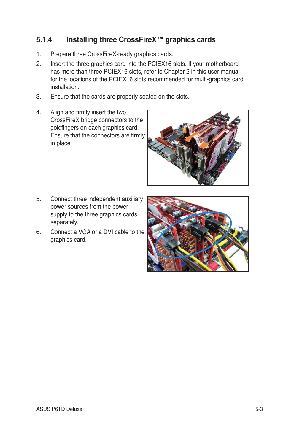 4 installing three crossfirex™ graphics cards, Installing three crossfirex™ graphics cards -3 | Asus P6TD Deluxe User Manual | Page 171 / 178