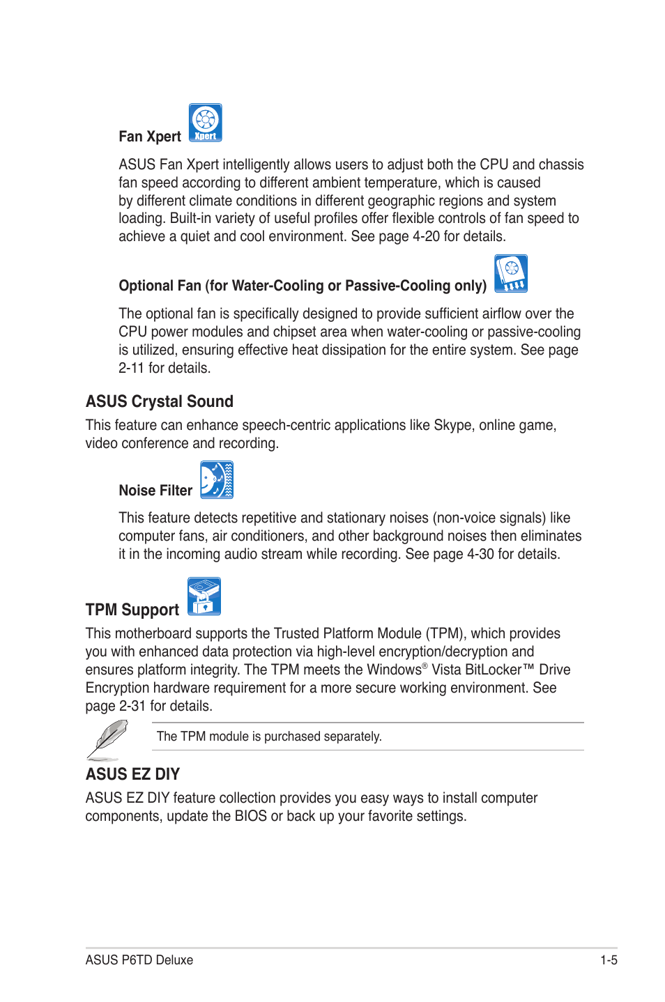 Asus P6TD Deluxe User Manual | Page 23 / 178