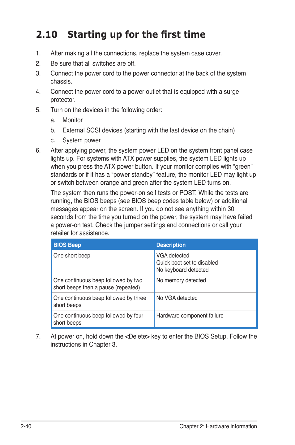10 starting up for the first time, 10 starting up for the first time -40 | Asus P6TD Deluxe User Manual | Page 68 / 178