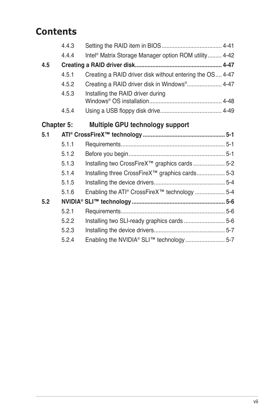 Asus P6TD Deluxe User Manual | Page 7 / 178