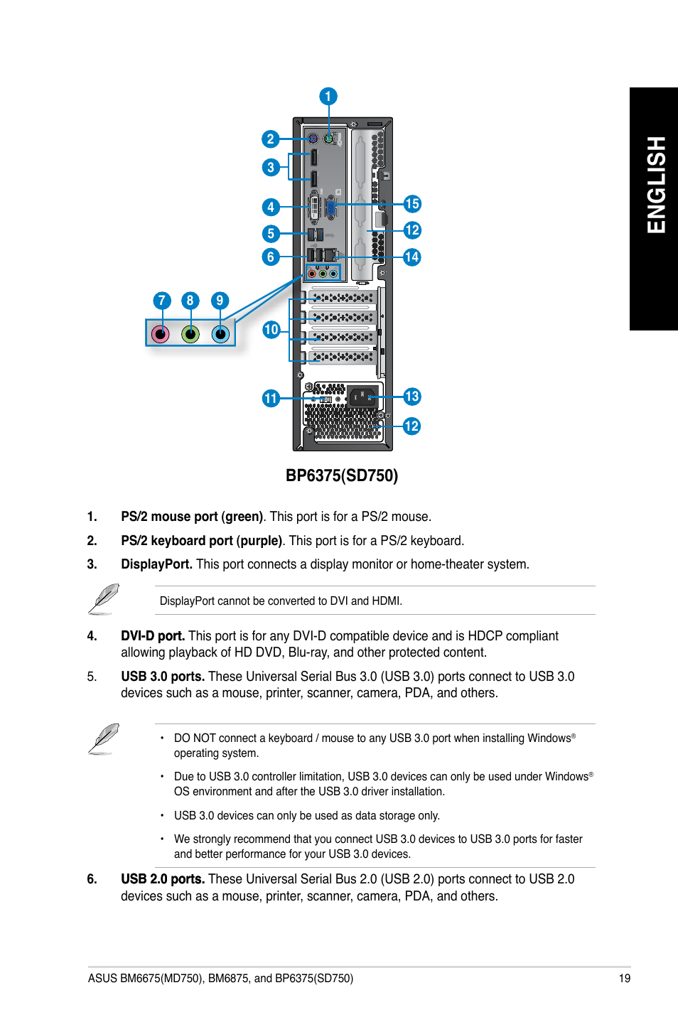 En g lis h en g li sh | Asus BP6375 User Manual | Page 19 / 70