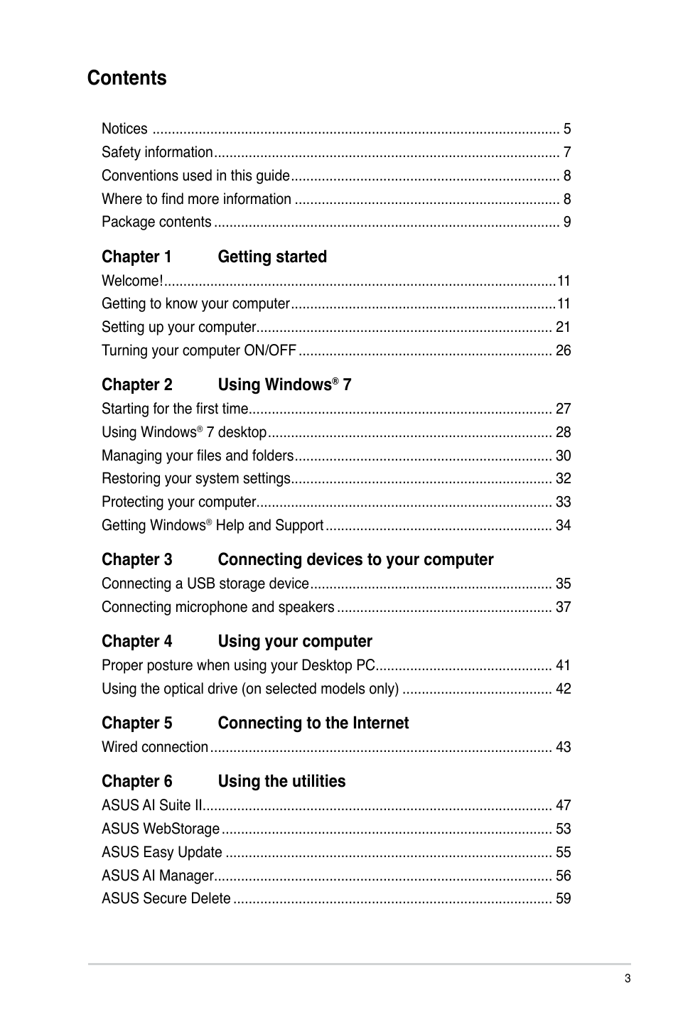 Asus BP6375 User Manual | Page 3 / 70