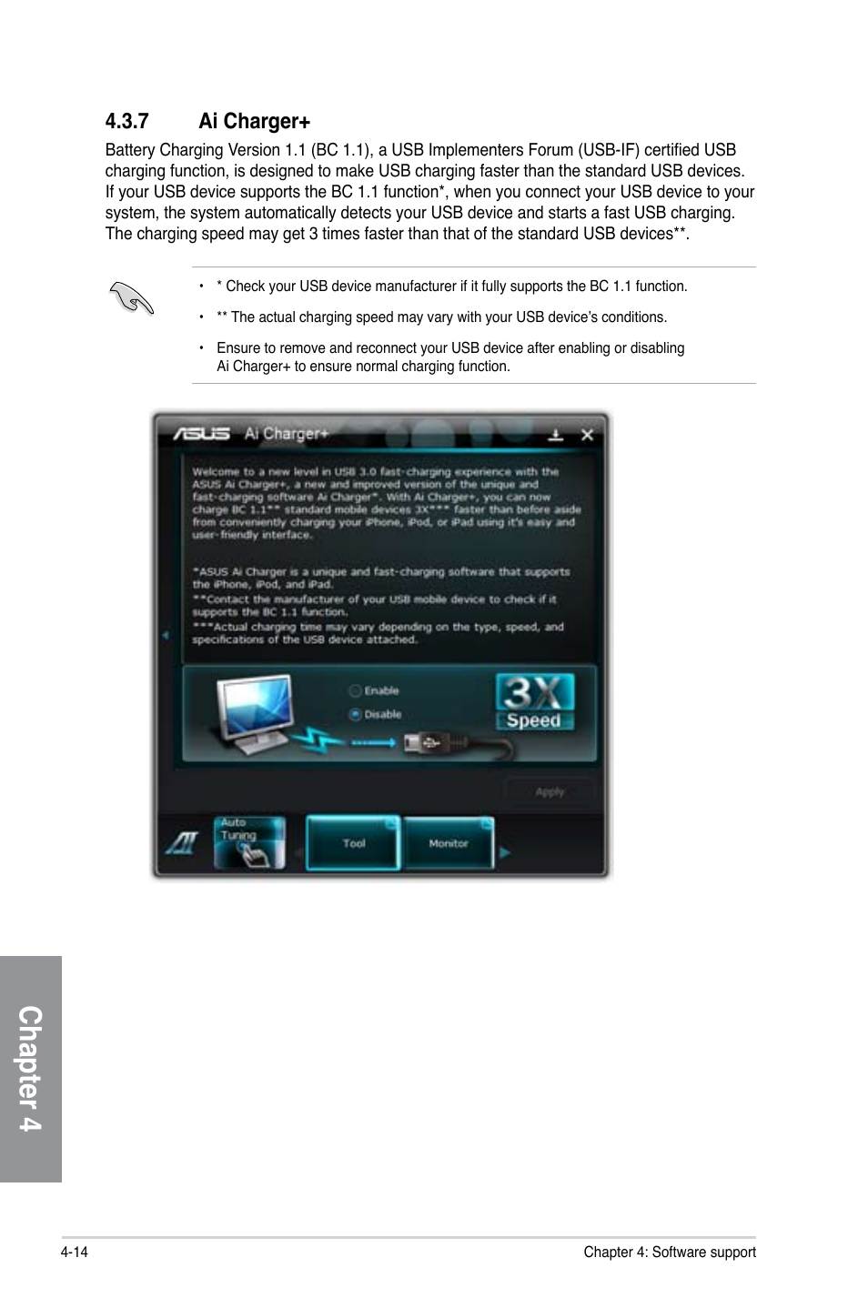7 ai charger, 7 ai charger+ -14, Chapter 4 | Asus F1A75-V PRO User Manual | Page 106 / 124