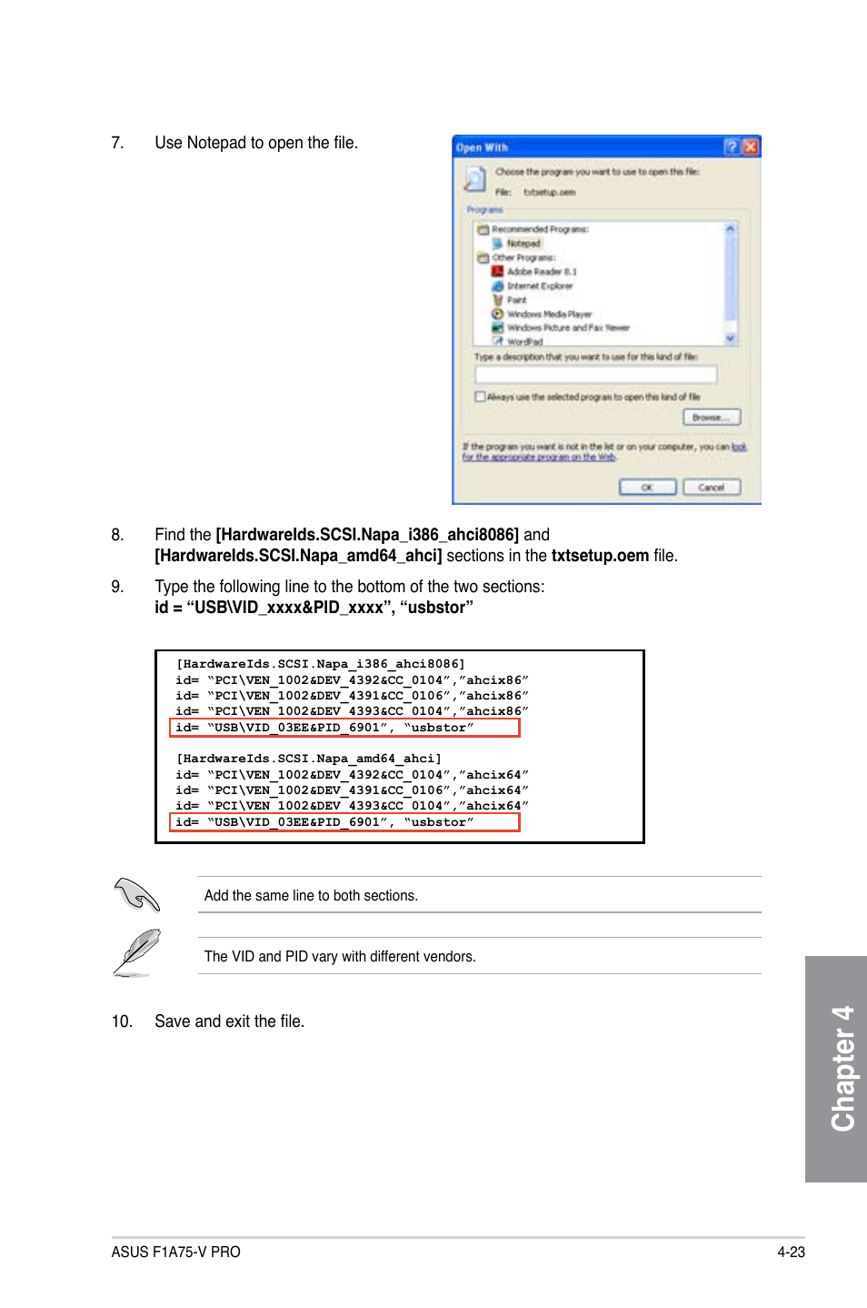 Chapter 4 | Asus F1A75-V PRO User Manual | Page 115 / 124