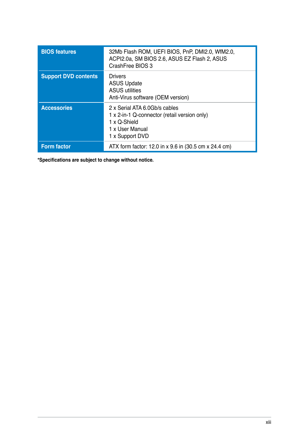 Asus F1A75-V PRO User Manual | Page 13 / 124