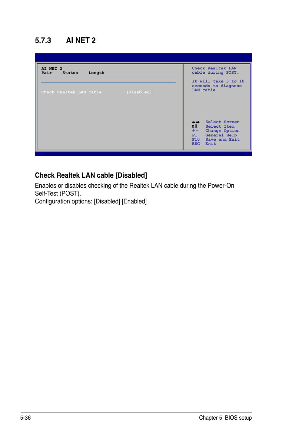 3 ai net 2, Check realtek lan cable [disabled | Asus V4-P5G43 User Manual | Page 108 / 110