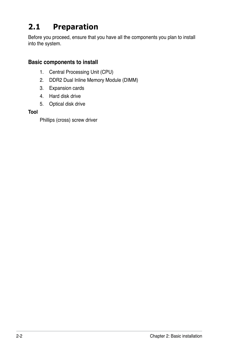 1 preparation | Asus V4-P5G43 User Manual | Page 20 / 110