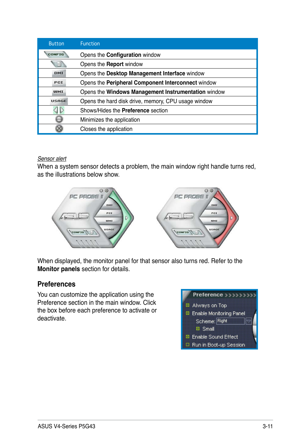 Preferences | Asus V4-P5G43 User Manual | Page 53 / 110