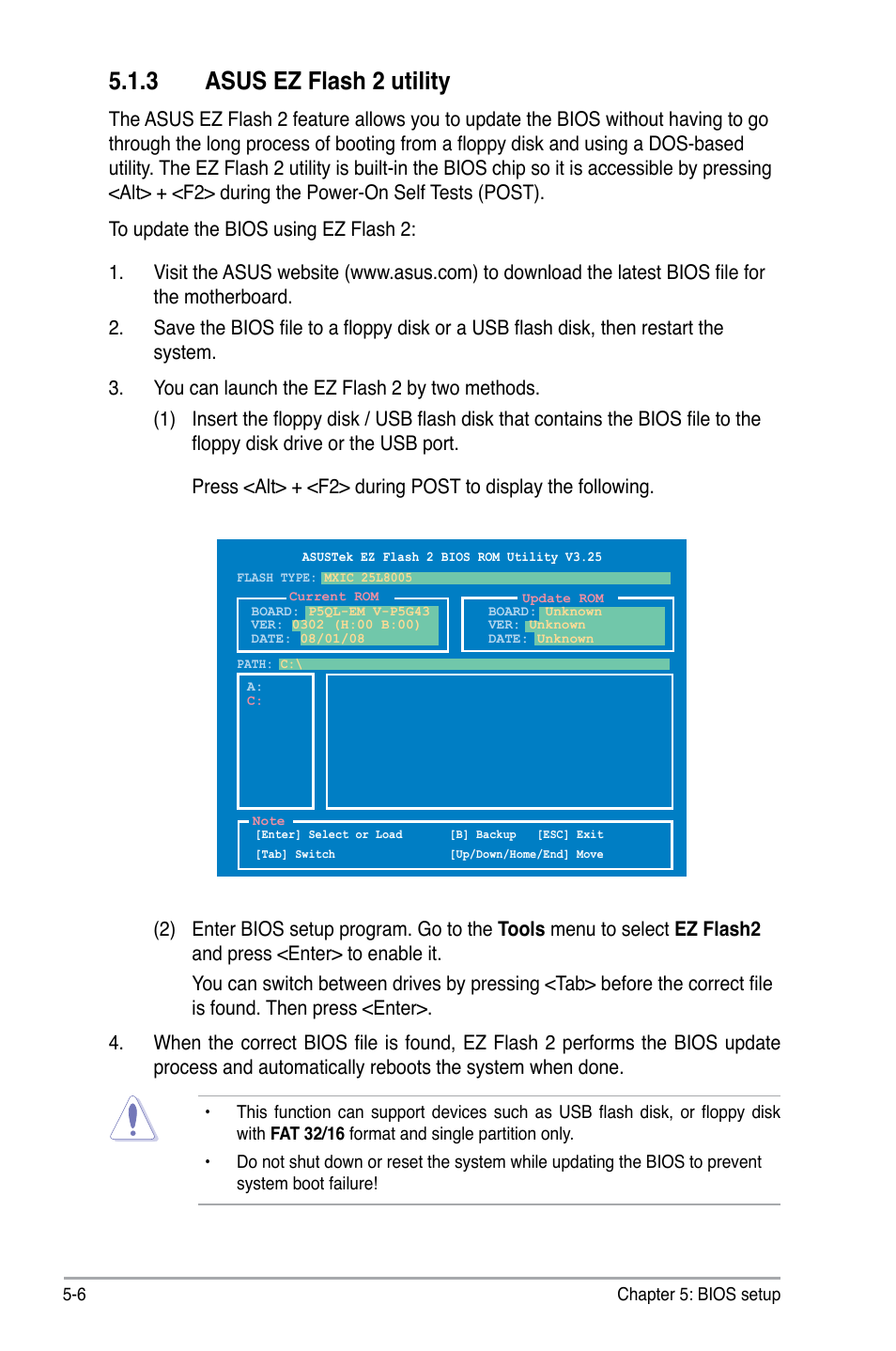 3 asus ez flash 2 utility | Asus V4-P5G43 User Manual | Page 78 / 110