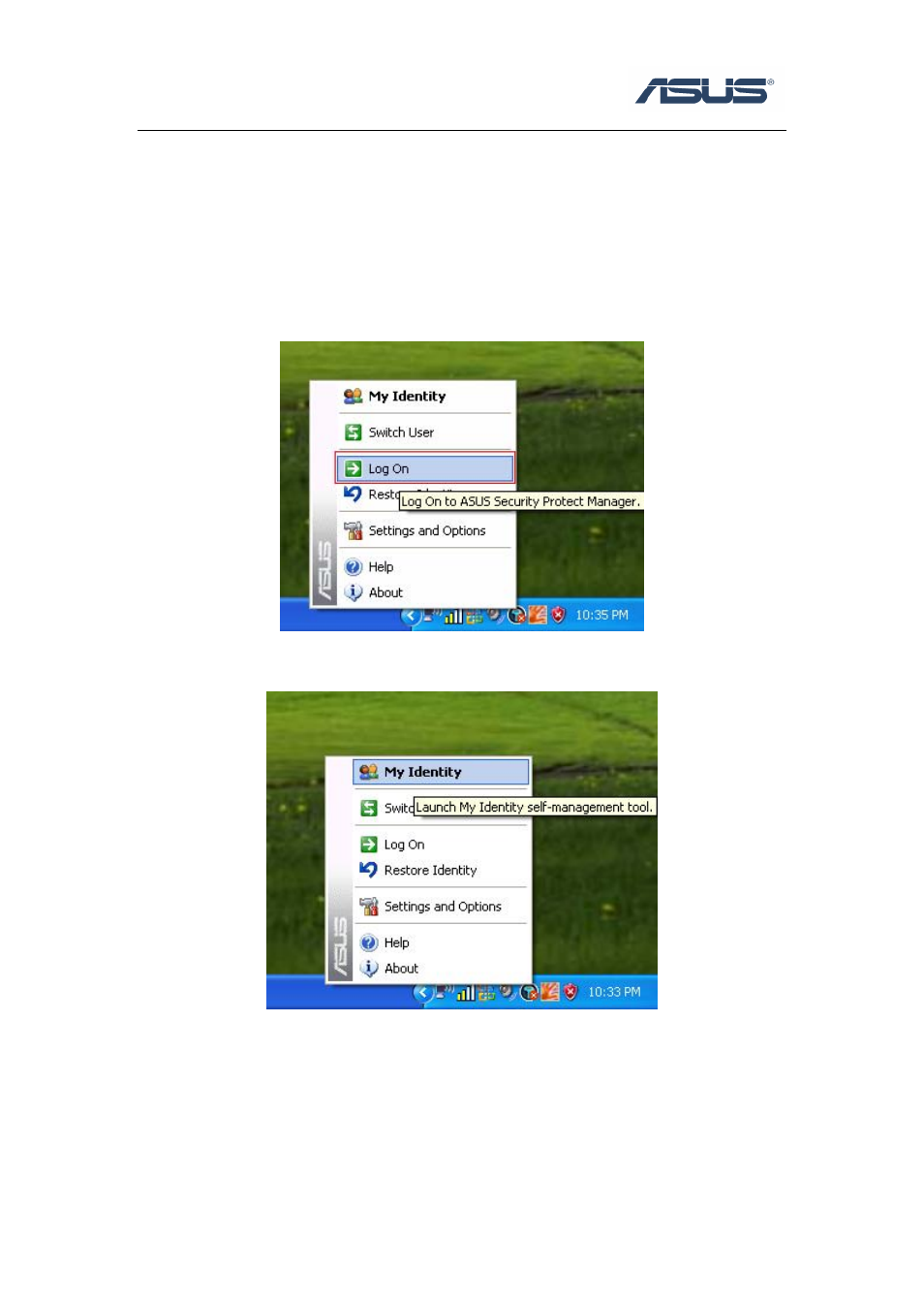 2 logon method | Asus Security Protect Manager User Manual | Page 5 / 14