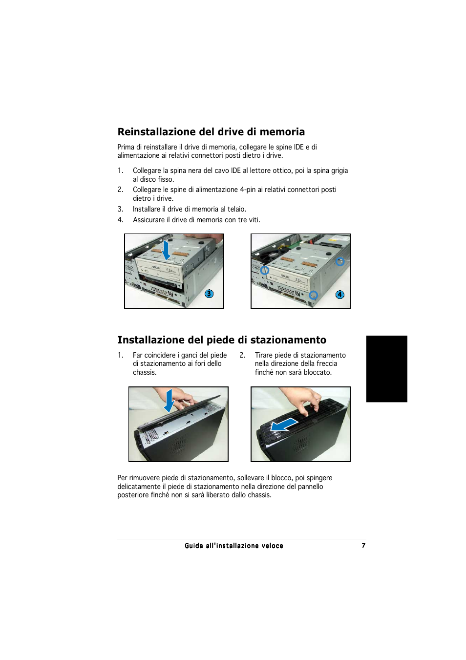 Installazione del piede di stazionamento, Italiano | Asus P1-PH1 User Manual | Page 31 / 80